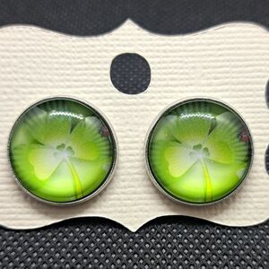 Handmade Shamrock Stud Earrings | 18mm | Surgical Stainless Steel- whimsical